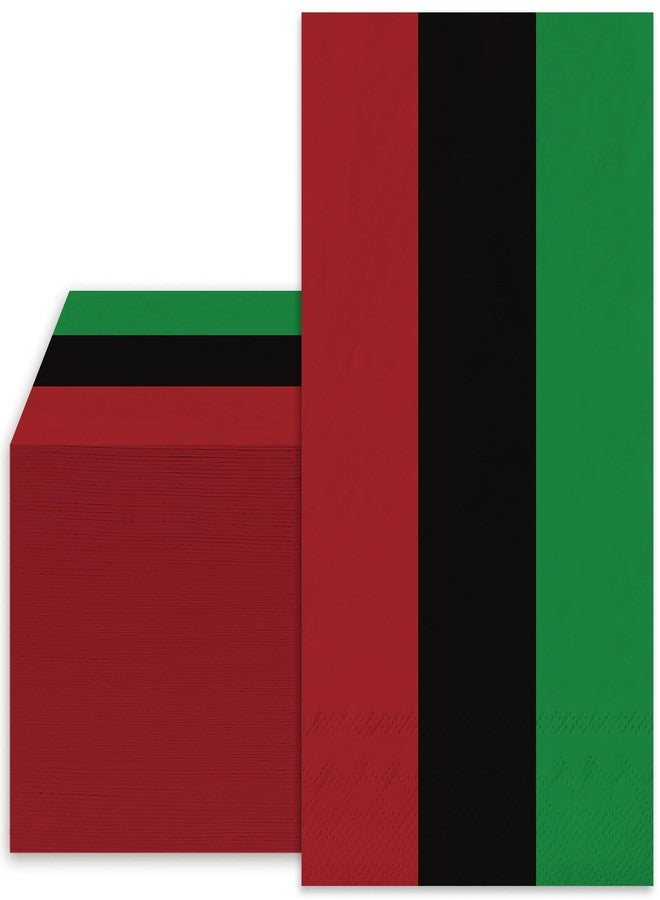 وولاين مجموعة مناديل ورقية للضيوف من والين، 80 قطعة، بتصميم مخطط بالأحمر والأسود والأخضر، مناسبة للاحتفال بيوم التحرير (جونتينث)، مناشف يد للضيوف للاستخدام مرة واحدة، مستوحاة من التراث الأفريقي، مناديل حمام للمناسبات والأعياد، احتفالاً بشهر الحرية الأفريقية، وشهر التاريخ الأسود، واحتفالات كوانزا. - Image 1